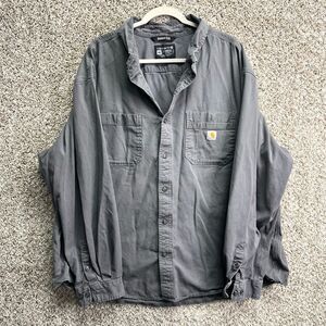 Carhartt Shirt Men’s 4XL Gray Rugged Flex Relaxed Fit Rigby Heavyweight WorK